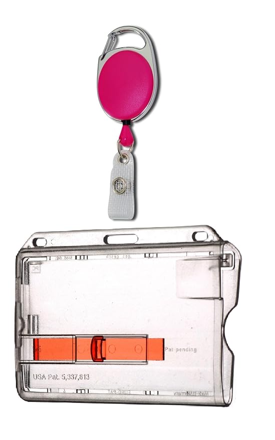 Kartenhalter Mit Schieber, Rot Transparent | Ausziehbar, Für Kreditkartenformat, Mit Clip
