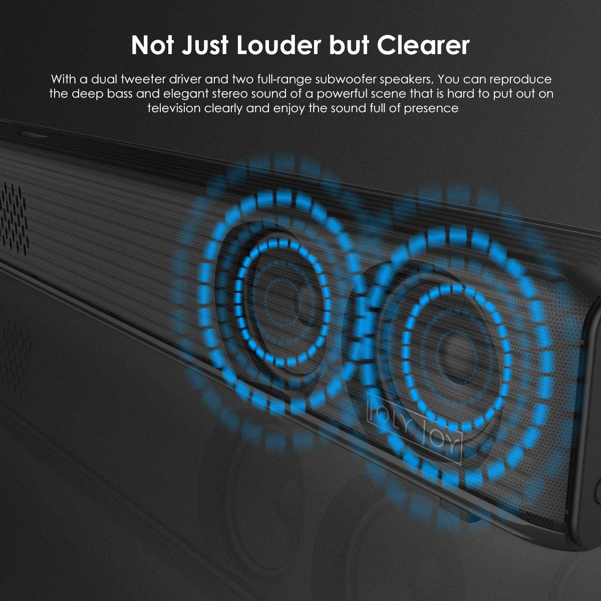 Sound Bars for TV, Joly Joy 80W TV Sound Bar Wireless Audio Speaker and Wired Home Theater Speaker System (Bluetooth 2.1-Channel, Remote Control, Wall Mountable)