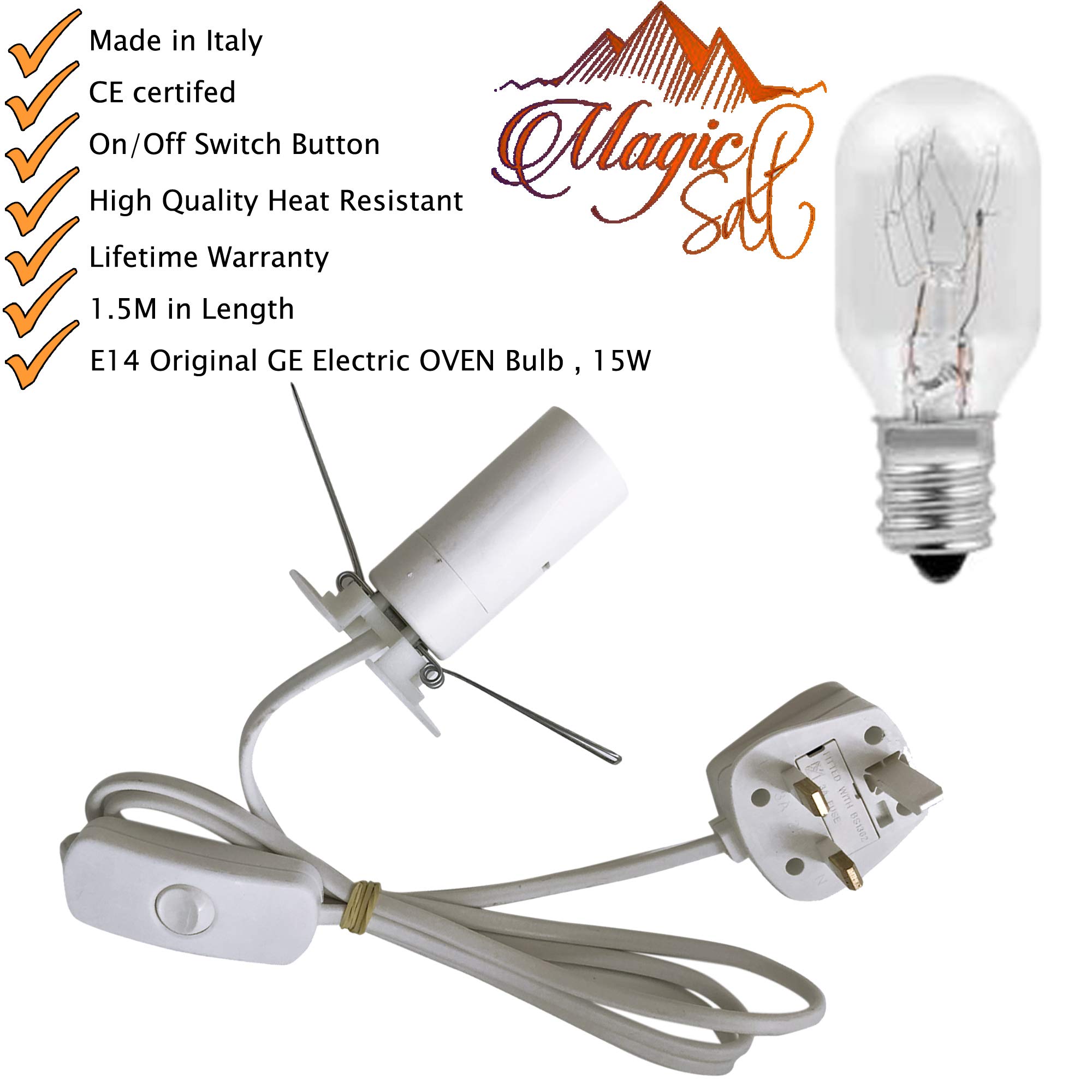 100% PREMIUM QUALITY NATURAL PINK HIMALAYAN CRYSTAL ROCK SALT LAMP WITH CE CERTIFIED ELECTRIC FITTING ACCORDING TO UK STANDARD BY MAGIC SALT (Natural 3-5 Kg, Button Cable on/off)