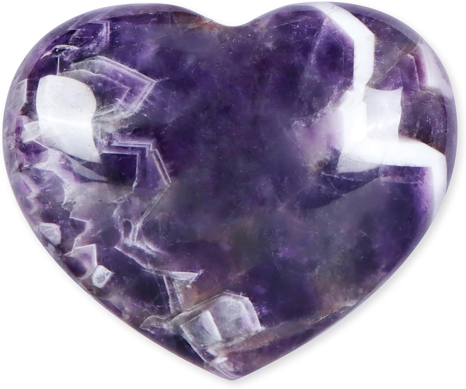 Indoor Fountains & Accessories - SMQ Amethyst Crystal Heart Worry Stones Carved Polished Gemstone Pocket Palm Chakra Healing Crystals Love Purple Meditation Stones for Balancing Yoga Home Decor
