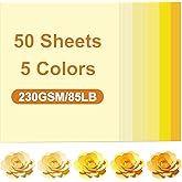 KAQRHFT 50 Sheets Cardstock Yellow Card Stock Construction Printer Paper | 230GSM /85LB Thick Paper Printer Paper for Printin