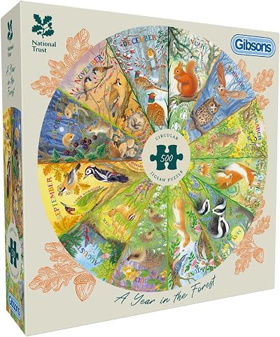 Gibsons National Trust A Year in the Forest 500 Piece Circular Puzzle