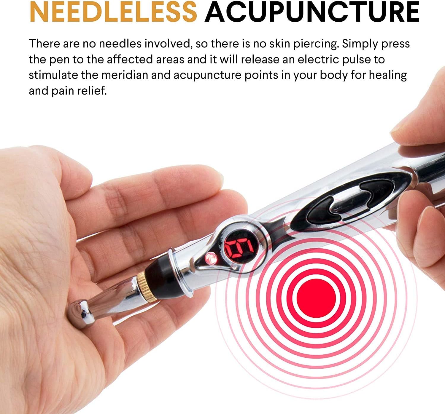 5-in-1 Acupuncture Pen, Migaven Electronic Acupuncture Meridian Therapy Machine Energy Pens Massager Relief Pain Tools with 5 Massage Heads 9 Levels: Health & Personal Care