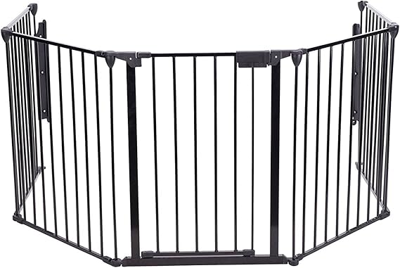 Amazon Cuku クークー ハースゲート Xl ストーブガード 置くだけ 赤ちゃん フェンス 室内サークル 柵 ベビーゲート 簡単組立 オートロック 子供 おくだけ 5面セット ベビーゲート ベビー マタニティ 通販