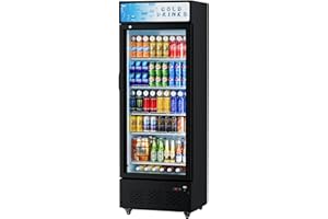 ECEVT 15 Cu.ft. Commercial Refrigerators Glass Door Beverage Refrigerators Commercial Fridge Upright Display Cooler with Soft LED Light and Adjustable Shelves for Restaurant Grocery Stores Home