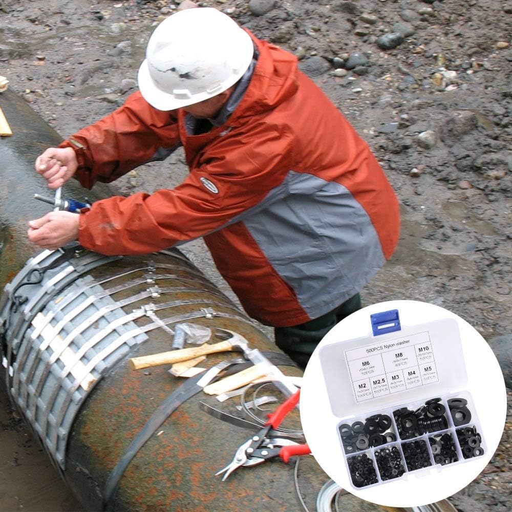 MIZOMOR 500 pièces Rondelles Plastique Rondelles en Nylon Kit