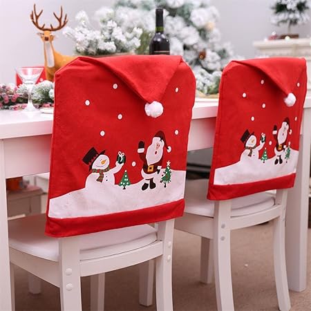 Decorazioni Natalizie Per Casa.Runningfish Coprisedie Per Natale Pupazzo Di Neve Di Babbo Natale Coprisedie Decorazioni Natalizie Per Natale Sala Da Pranzo Cucina Decorazione Per Feste Ornamento Amazon It Casa E Cucina