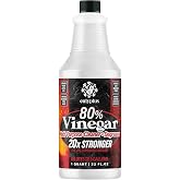 Calyptus 80% Concentrated Vinegar | Ultra-Performance (20X Power), 1 Quart | Technical Grade | Dilutes Easily to 5% Acidity (1 Cup per Gallon) | Home and Outdoor Cleaning Concentrate | USA Made