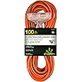 Go Green Power Inc. GG-15100 14/3 Heavy Duty Extension Cord-Lighted End, 100', Orange
