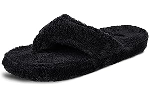 Acorn Women's Spa Thong Slippers with Cloud Contour Comfort - Arch Support and Plush Fluffy Terry Lining, Perfect for Beach, Camping, Poolside, or Bathroom Wear