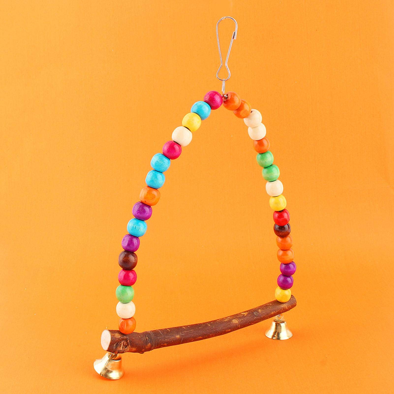 Yosoo Health Gear Parrot Swing Hanging Toy, Wooden Pet Bird Swing, Parrot Cage Perch Hanging Swing for Parakeets Budgie Bird