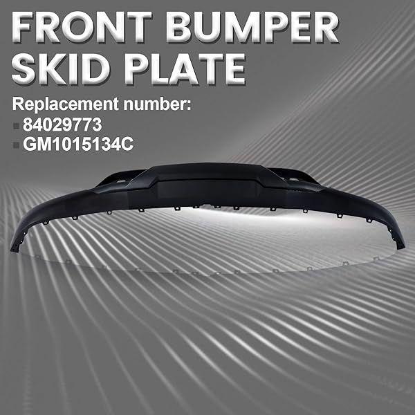 FRONT BUMPER LOWER VALANCE COMPATIBLE WITH CHEVROLET CHEVY SILVERADO 2016-2019 1500 LD W/TOW HOOKS HOLES REPLACE 84029773 GM1015134C
