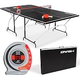 EastPoint Foldable Ping Pong Table, Table Tennis, 2 Paddles, 2 Balls, Net | Suitcase-Style Halves, Built-In Scorekeeper, Table Games for Adults, Basement Games