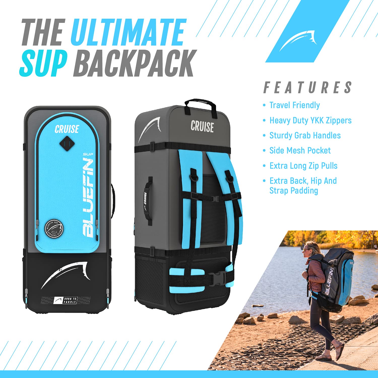 Bluefin SUP Inflatable Stand Up Paddle Board 6” Thick Kayak