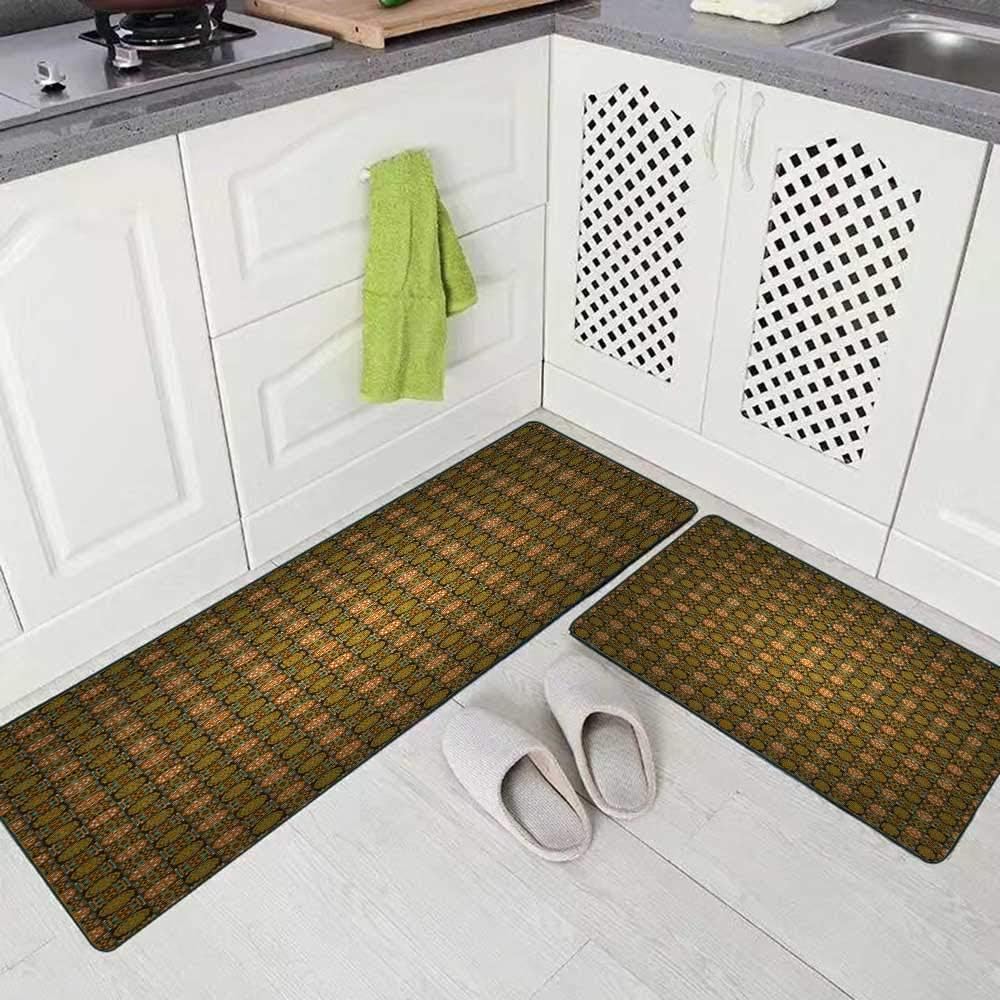 Capsceoll Modern Kitchen Rug Washable Kitchen Rug for Kitchen, Repeating Geometric