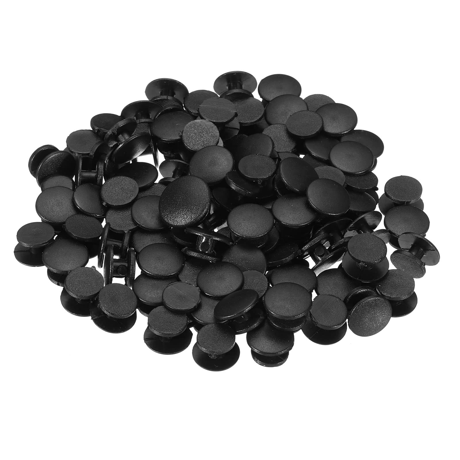 PATIKIL Plastic Button Charm, 100 Pack 10 x 8mm Dia Buckle Button Accessories Backs Wristband Shoe Charm Decoration for DIY Ornaments, Black