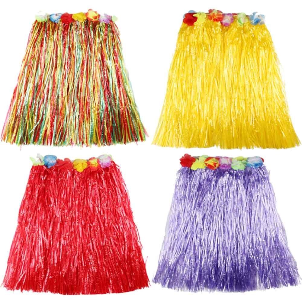 O\'Keer Grass Skirt Hawaiian Costume - OKEER Magic Buckle Plastic Skirt Used In The Party Table Decorating Homemade Clothes(Mixed)