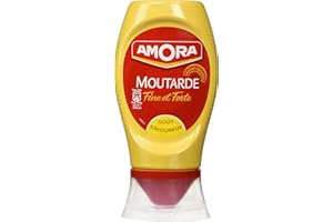 Amora Strong Dijon Mustard from France - 2 plastic bottles - 265 grams each - SET OF 2