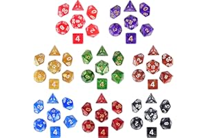 DND Dice Set, 8 X 7 Polyhedral Dice (56pcs) with Large Flannel Bag, D&D Dice for Dungeons and Dragons, RPG MTG Games Role Pla