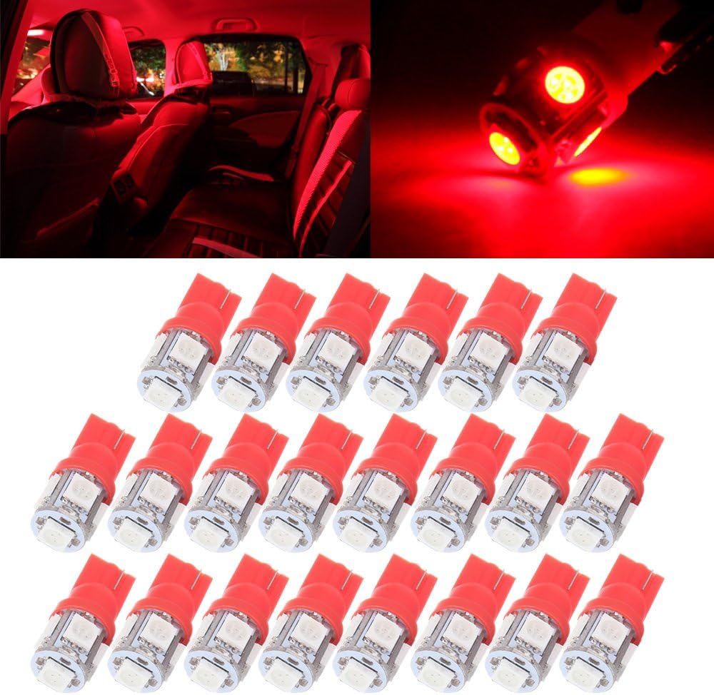 cciyu 20 Pack T10 W5W 5050 SMD Side Wedge LED Light Lamps 168 184 Replacement fit for Dashboard Instrument Panel Light Fit 1998-2001 Honda CR-V