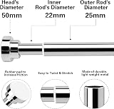 KIAMXNE Stainless Steel Extendable Shower Curtain Rod 130-193cm with 2 Holders view 5
