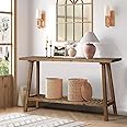 HOKYHOKY Reclaimed Solid Wood Console Table, 59" Long Farmhouse Entryway Tables, Rectangular Couch Table Behind Sofa, 2 Tiers Accent Tables for Hallway, Entrance, Foyer, Living Room