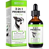 Probiotic for Dogs, Natural 3 in 1 Dog Probiotic Drops Helps Relieve Diarrhea, Supports Gut Health, Itchy Skin, Allergies, Immunity, Digestive Enzyme for Dog Supplement, Bacon Flavor - 60ml / 2 fl.oz