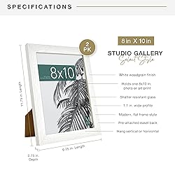 MCS Studio Gallery 8x10 Picture Frame White