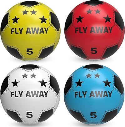 SourceDIY Soccer Shoot PVC Footballs Pack of 6 Deflated 8.5in Color Assorted