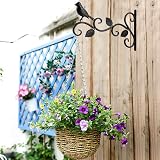 Lanjue Black Steel Hanging Basket Bracket with Screws Outdoor Wall Mount view 2