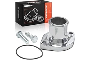 A-Premium Polished Aluminum Engine Coolant Thermostat Housing Compatible with Ford - 351C Water Outlet, Single Outlet, with O