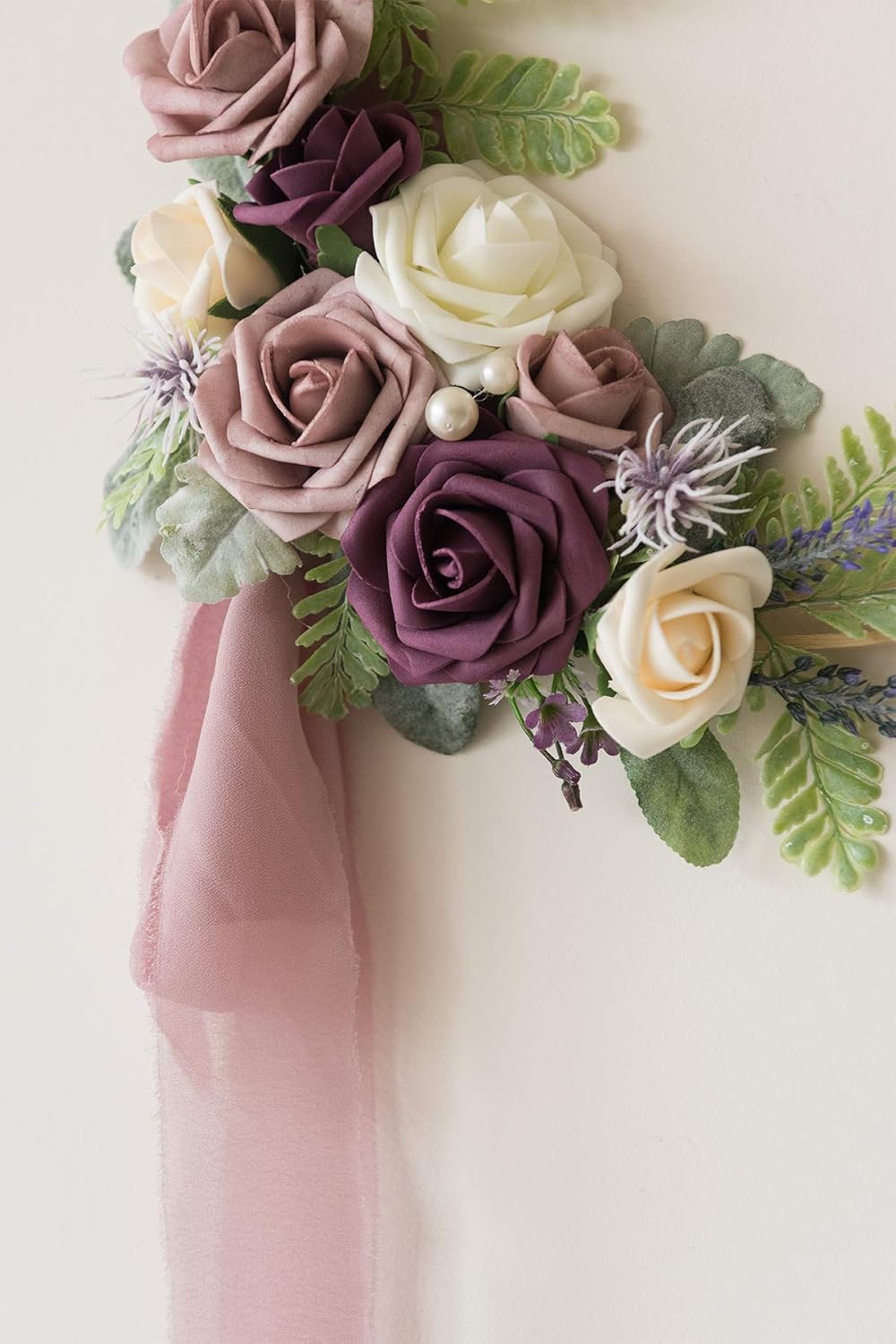 Amazon Com Ling S Moment Floral Hoop Wreaths Set Of 3 Dusty Rose Flower Wreaths For Wedding Backdrop Nursery Decor Home Kitchen