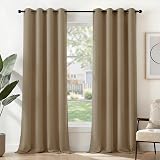 Deconovo Eyelet Curtains Thermal Insulated Blackout 140x260 Khaki 1 Pair