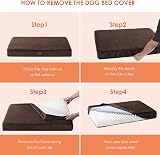 EHEYCIGA Orthopedic Dog Bed Large 91x68x9cm Brown with Washable Cover view 5
