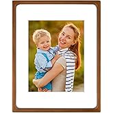 Golden State Art 11x14 Picture Frames - Brown Solid Wood with Glass, Rounded Corner 11 x 14 Picture Frame Matted to 8x10 Photos - Wall Decor Display