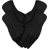 BEVTEE 2 Pairs White Gloves Men, Marching Band Gloves with Snap Cuff, for Art The Clown Magician Costume Halloween