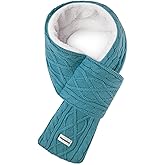 Doyesiee Kids Scarf for Girls Boys, Winter Long Fleece Lining Scarves Knitted Cross Tie Neck Warmer for Cold Weather