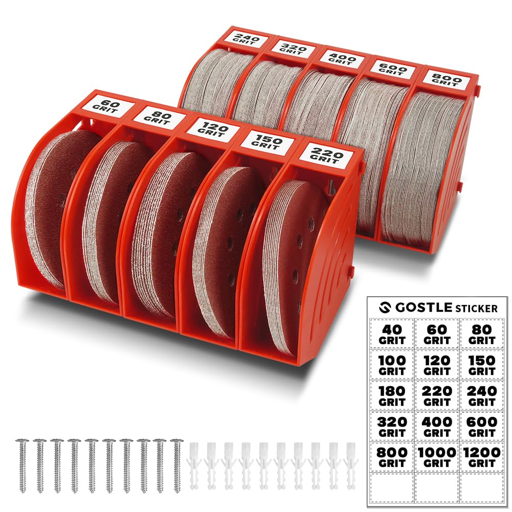 125 mm Professional Sanding Discs Storage Bins - 10 Box Set for Efficient Organization, Offset Snap-On Connection, Grit Classification, Space-Saving Design and Versatile Application - Red