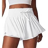 IUGA Athletic Shorts for Women High Waisted Butterfly Shorts Flowy Running Workout Tennis Skorts with Pockets Preppy Clothes