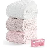 CLOSEMATE Warm & Cozy Fuzzy Socks Gifts for Women Soft Coral Fluffy Sleeping Slipper Socks