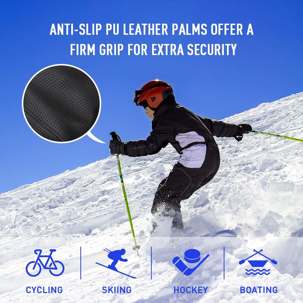 Terra Hiker Kid's Ski Mittens, Water-Resistant and Windproof Gloves, Breathable Ripstop Fabric for Boys, Girls in Cold Weather, Suitable for Children Aged 2-6 : Clothing