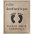 200Pcs Protective Auto Floor Mat, Disposable Paper Floor Mats for Cars, Printed with Cute Footprint and Words Kraft Paper Automotive Floor Mat for Vehicles - 19.7"x15.7"