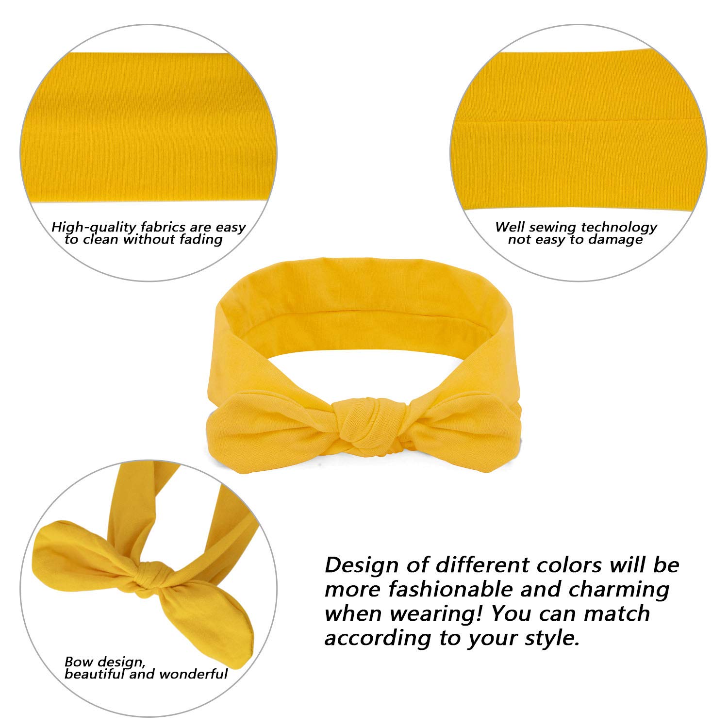 Habibee Women Headbands Turban Headwraps Hair Band Bows Accessories for Fashion Or Sport (Solid Color 8pcs): Beauty