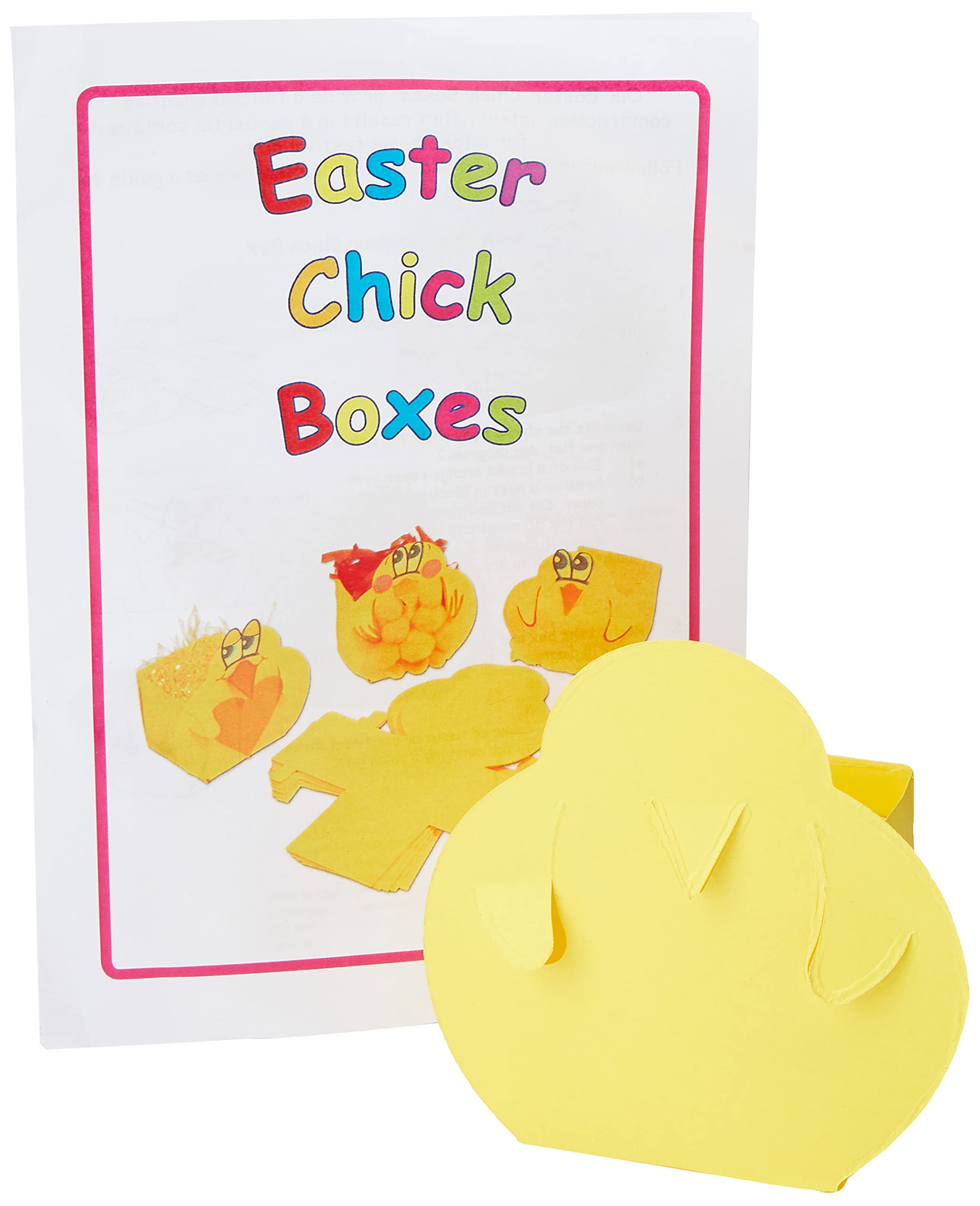 Springboard Easter Chick Boxes Craft Kit - Pre-Cut Easter Activities for Children to Make Chick Shaped Boxes, Learn About 2D and 3D Shapes, and Develop Fine Motor Skills - 30 Pack