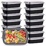 Kitch’nMore [38oz 30Pack Plastic Meal Prep Containers with Lids, 1 Compartment Food Storage Containers, Extra Large &Thick, L