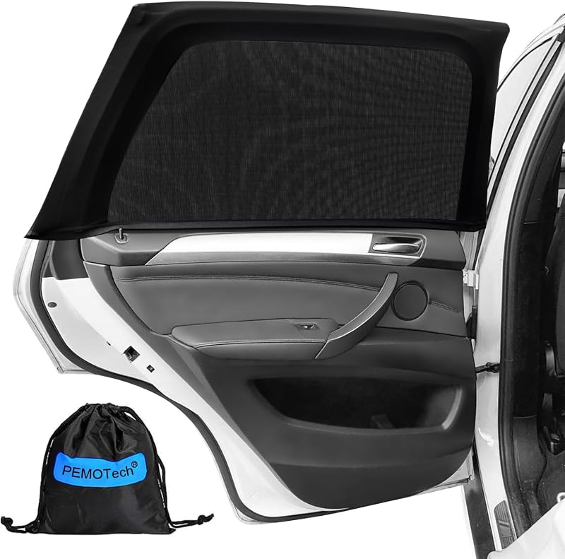 Sonnenschutz Auto Baby,(2-Stück)ZERTIFIZIERTER UV-Schutz,[2026 Upgrade] Nachhaltiges & Hochwertiges Atmungsaktive Spandex,Sonnenschutz Auto Kinder fit 99% Autos, Privatsphäre Für Ihre Familie