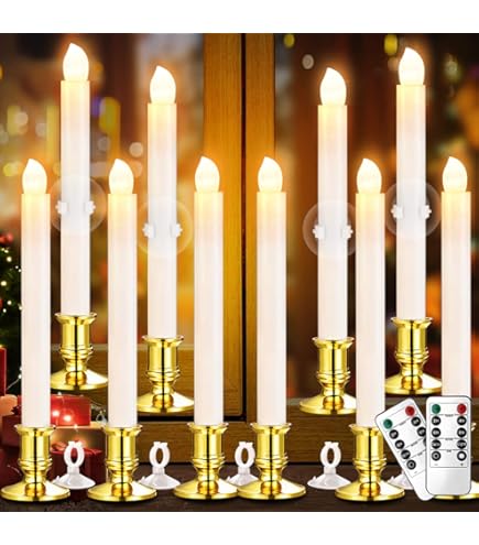 Celestial Lights Lot De 4 Bougies De Fenêtre à Piles Laiton