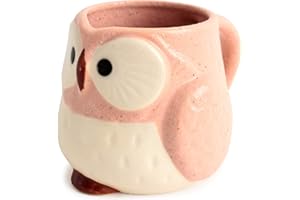 Mino ware Japanese Pottery Mug Cup Owl Shape made in Japan (Japan Import) CPM102 (Carnation Pink)