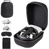 TIGOJH Hard Carrying Case Compatible with Meta Quest 3S/Quest 3/Oculus Quest 2/VP/Pico4,Compatible with VR Headsetible with Battery Elite Strap,Controllers and Other Accessories,Hard Shell Case-Black