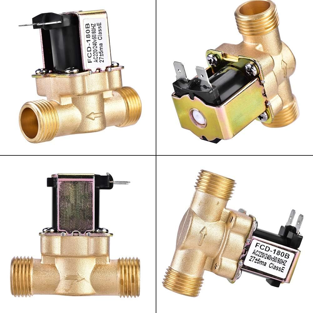Nikou Solenoid Valve, 1/2" AC 220V Normally Closed Brass Electric Solenoid Magnetic Valve for Water Control - Image 5